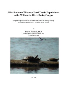Distribution of Western Pond Turtle Populations