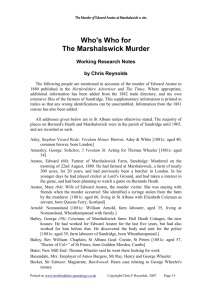 Marshalswick Murder - Who`s Who