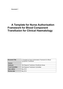 5. Developing the Role of the Nurse in Blood Transfusion