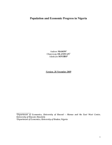 Population and Economic Fundamentals