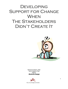 Developing Support for Change When The Stakeholders