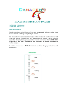 DANAGENE SPIN PLANT DNA KIT Ref. 0611.1 50 isolations Ref