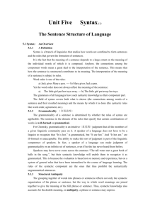 The Sentence Structure of Language