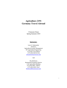 Syllabus for Germany May 2010