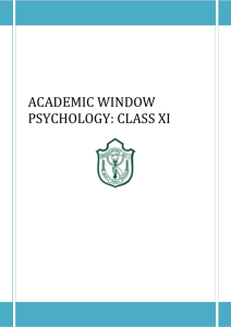 Academic Window for Psychology Class XI 2014-15