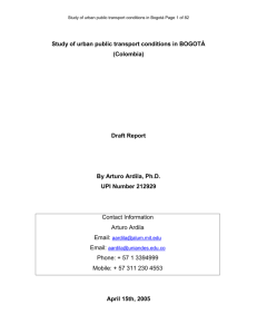 Study of urban public transport conditions in BOGOTA