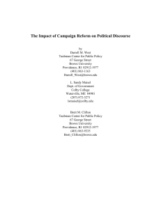 Campaign Reform and Discourse