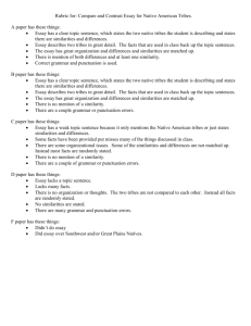 Rubric for: Compare and Contrast Essay for Native American Tribes