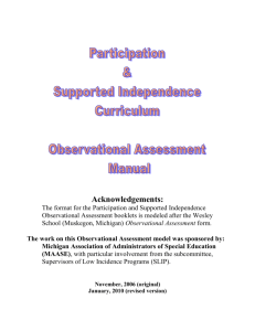 Participation & Supported Independence Curriculum