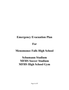 Emergency Evacuation Plan For Menomonee Falls High School