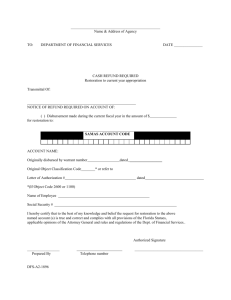 State of Florida Expenditure Refund Form