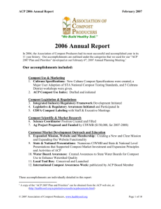 ACP 2006 Annual Report - Association of Compost Producers