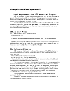 Legal Requirements for IEP Reports of Progress