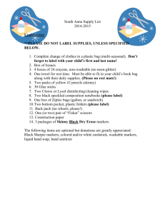 South Anna Supply List 2014-2015 Kindergarten **PLEASE DO