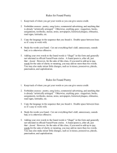 Rules for Found Poetry - Crestwood Local Schools
