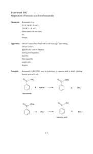 Preparation of benzoic acid from benzamide.