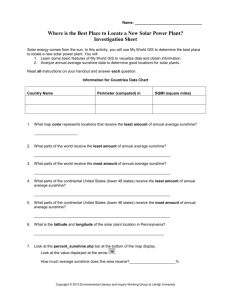 Where is the Best Place to Locate a New Solar Power Plant