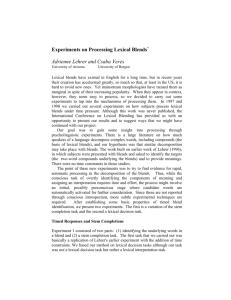 Experiments on Processing Lexical Blends