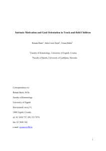 intrinsic motivation and goal orientation in track and field children