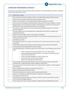 Hurricane Checklist