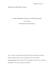 Philosophy of Science for Christian Psychology