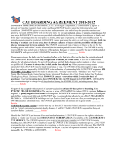 CAT BOARDING AGREEMENT 2011-2012
