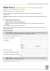 IDAS form 2 - Building work requiring assessment against the