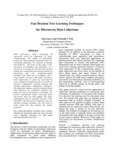 Fast Decision Tree Learning Algorithms for Microarray Data