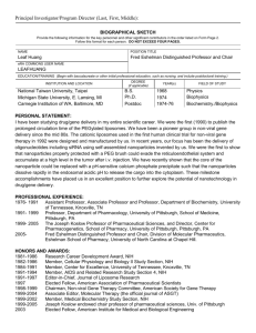 PHS 398 (Rev. 9/04), Biographical Sketch Format Page