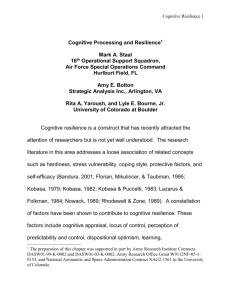 Cognitive Processing and Resilience