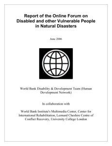 Disabled and other Vulnerable People in Natural Disasters
