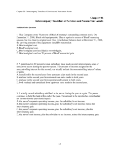 Intercompany Transfers of Services and Noncurrent