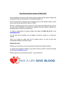 New blood donation session at Ribby Hall