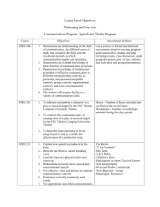 Course Level Objectives Speech Theatre Worksheet 2
