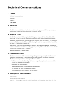 syllabus for technical communication, engineers