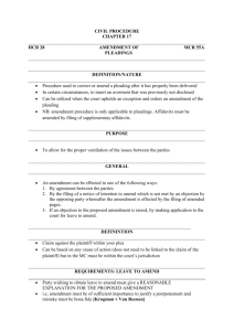 CIVIL PROCEDURE Amendments Notes