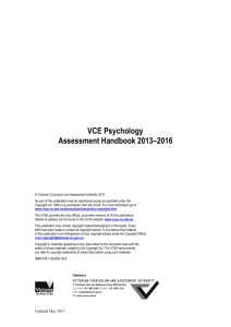 VCE Psychology Assessment Handbook 2013-2016
