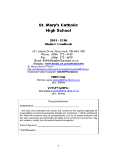 Student Agenda 2015 - 16 - London District Catholic School Board