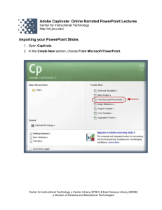 Adobe Captivate 5 Recording PowerPoint Lectures