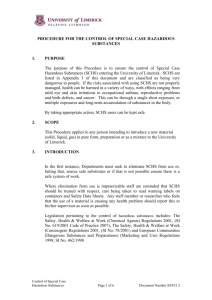 Control of Special Case Hazardous Substances