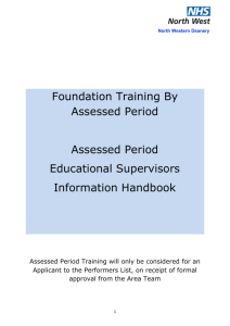 Assessed Period Training Handbook