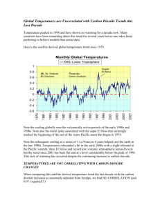Global Temperatures are Uncorrelated with Carbon Dioxide