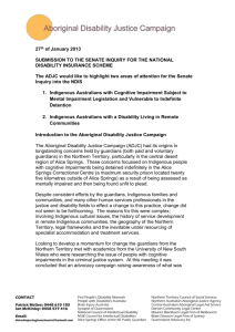 Submission to the Senate Inquiry for the National Disability