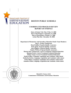 report introduction - Massachusetts Department of Education