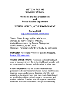 WST 230 Women, Health, and the Environment