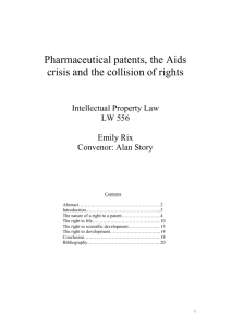 Pharmaceutical patents, the Aids crisis and the