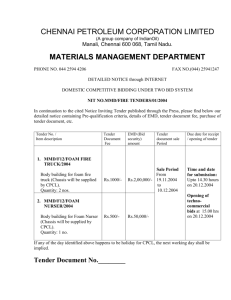 Tender Document No. - Chennai Petroleum Corporation Limited