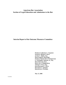 Interim Report of the Outcome Measures Committee