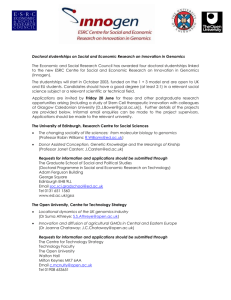 Doctoral studentships on Social and Economic Research on