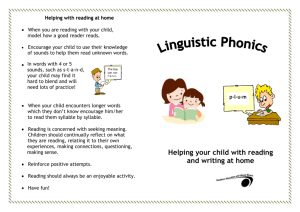Linguistic Phonics - New Parents Leaflet